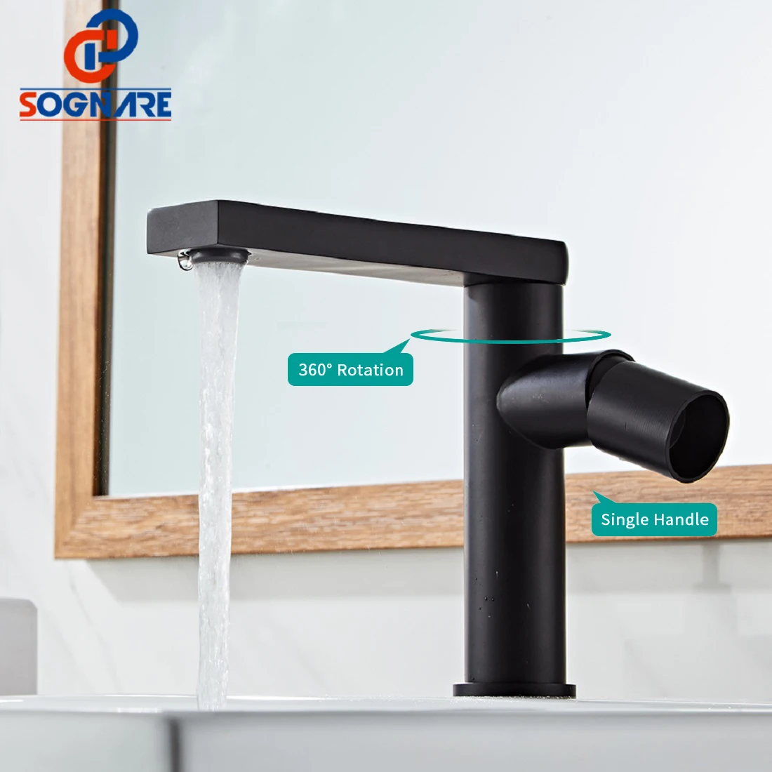 Black Basin Faucets Bathroom Single Handle Sink Mixer Hot Cold Water Taps Deck Mounted 360 Rotation Brass Torneiras Do Banheiro
Black Basin Faucets Bathroom Single Handle Sink Mixer Hot Cold Water Taps Deck Mounted 360 Rotation Brass Torneiras Do Banheiro