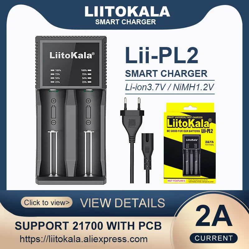 Универсальное зарядное устройство LiitoKala Lii-PL2, может заряжать 21700 с печатной платой для батарей 21700 26650 18650 AA AAA
Универсальное зарядное устройство LiitoKala Lii-PL2, может заряжать 21700 с печатной платой для батарей 21700 26650 18650 AA AAA