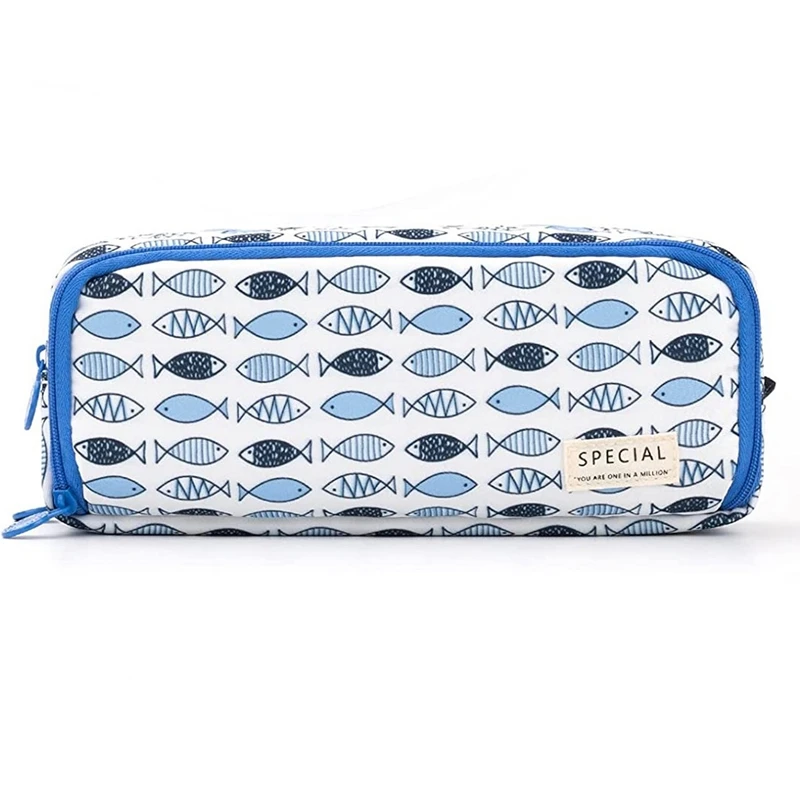 ANGOO Large Pencil Case Big Capacity 3 Compartments Canvas Pencil Pouch For Teen Boys Girls School Students (Blue Fish)
ANGOO Large Pencil Case Big Capacity 3 Compartments Canvas Pencil Pouch For Teen Boys Girls School Students (Blue Fish)