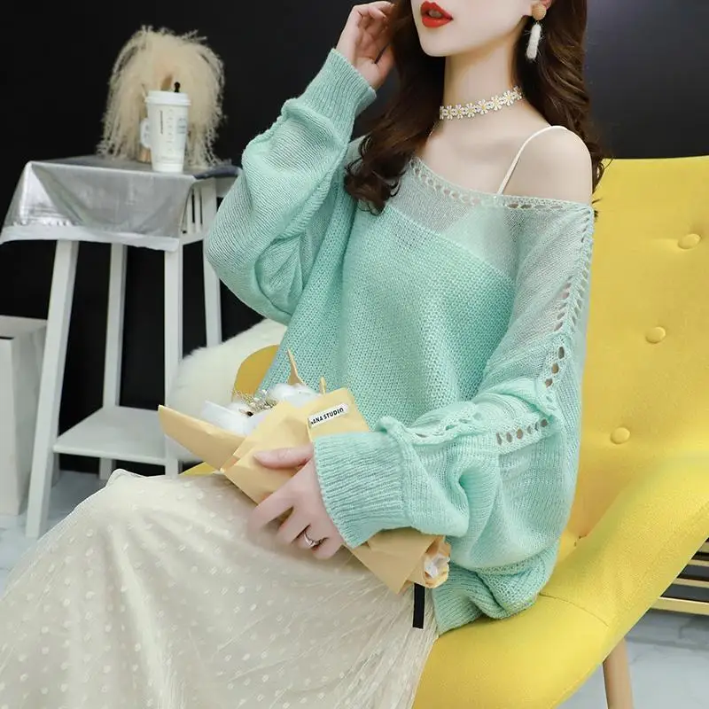 Women's White Knitted Mohair Long-Sleeved Pullover Sweater Korean Fashion Simple Lazy Hollow Harajuku Sweater X225
Women's White Knitted Mohair Long-Sleeved Pullover Sweater Korean Fashion Simple Lazy Hollow Harajuku Sweater X225