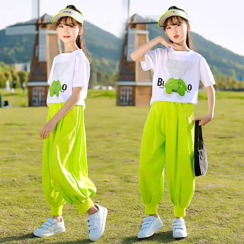 Girls Suit Summer 2023 Children T-shirt + Loose Pants 2pcs Outfit Set Kids Cartoon Short Sleeve Teenger Girl Clothes 6 To 14
Girls Suit Summer 2023 Children T-shirt + Loose Pants 2pcs Outfit Set Kids Cartoon Short Sleeve Teenger Girl Clothes 6 To 14