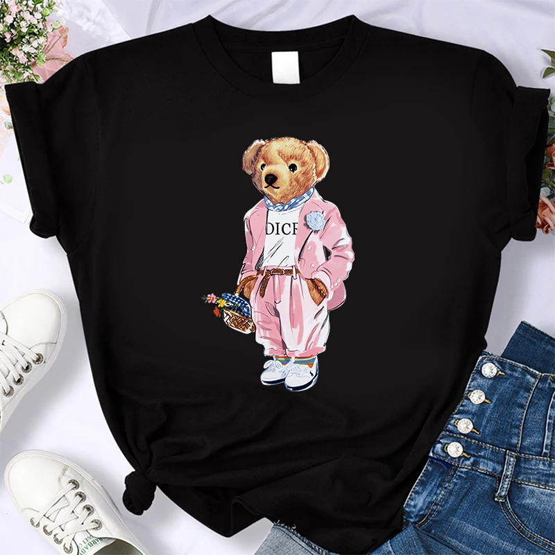 Newest Women's Summer Luxury Bear Print Y2k T-shirt Ladies Short Sleeved Tees Clothing Loose Pure 100%Cotton Soft Tops S-7XL
Newest Women's Summer Luxury Bear Print Y2k T-shirt Ladies Short Sleeved Tees Clothing Loose Pure 100%Cotton Soft Tops S-7XL