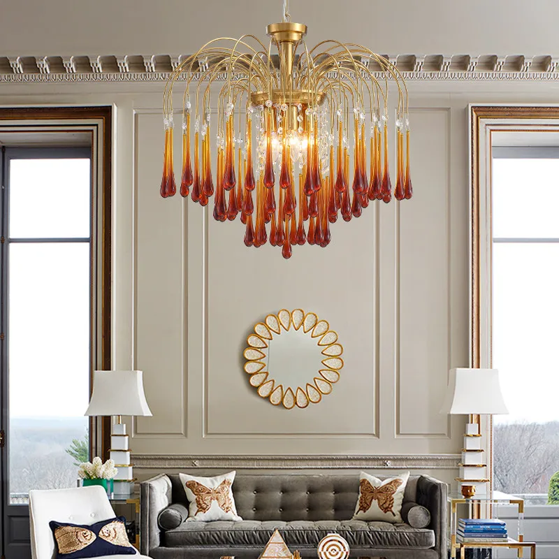 Pendant Lights Modern Luxury Crystal Chandelier Amber LED Chandelier Living Dining Room Bedroom Villa Indoor Lighting Lamps
Pendant Lights Modern Luxury Crystal Chandelier Amber LED Chandelier Living Dining Room Bedroom Villa Indoor Lighting Lamps