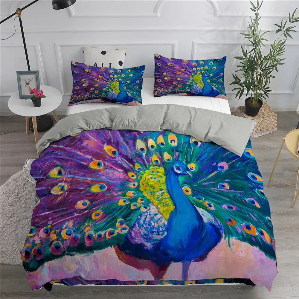 Duvet Cover Set 3D Peacock Feather Printed Quilt Cover Set with Pillowcase Colorful Comforter Cover for Girl Woman Bedding Set
Duvet Cover Set 3D Peacock Feather Printed Quilt Cover Set with Pillowcase Colorful Comforter Cover for Girl Woman Bedding Set