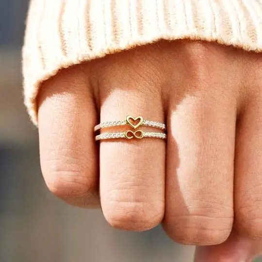 The Love Between Mother&Daughter Infinity Heart Ring Set,925 Sterling Silver My Daughter Forever Infinity Ring for Women Girls
The Love Between Mother&Daughter Infinity Heart Ring Set,925 Sterling Silver My Daughter Forever Infinity Ring for Women Girls