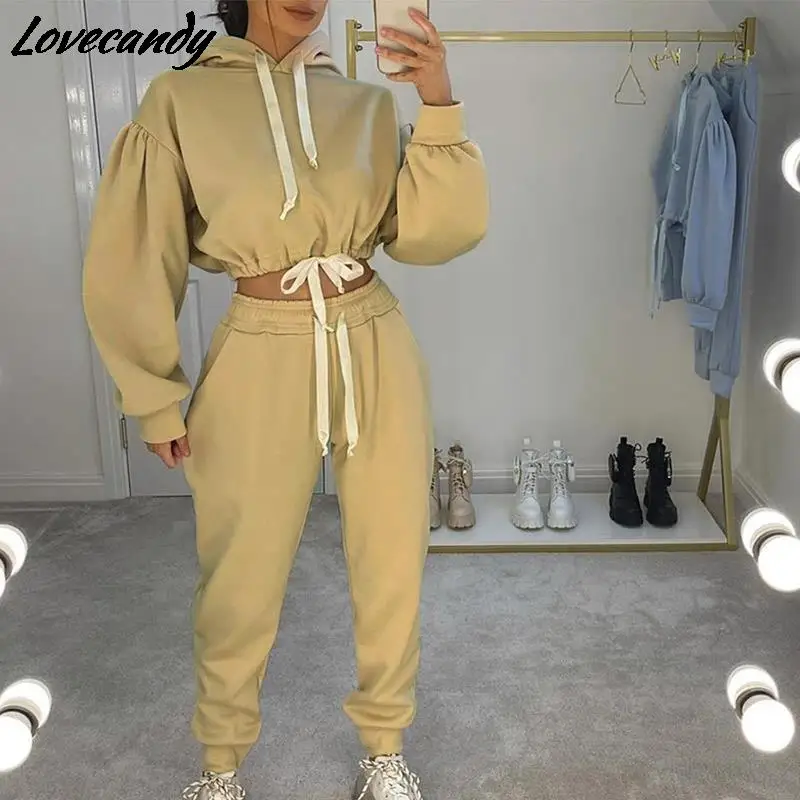 2022 Spring Women Casual Solid Lace Up Short Hoodied Tracksuits Female Elastic Long Sleeve High Waist Harem Pants Two Piece Set
2022 Spring Women Casual Solid Lace Up Short Hoodied Tracksuits Female Elastic Long Sleeve High Waist Harem Pants Two Piece Set