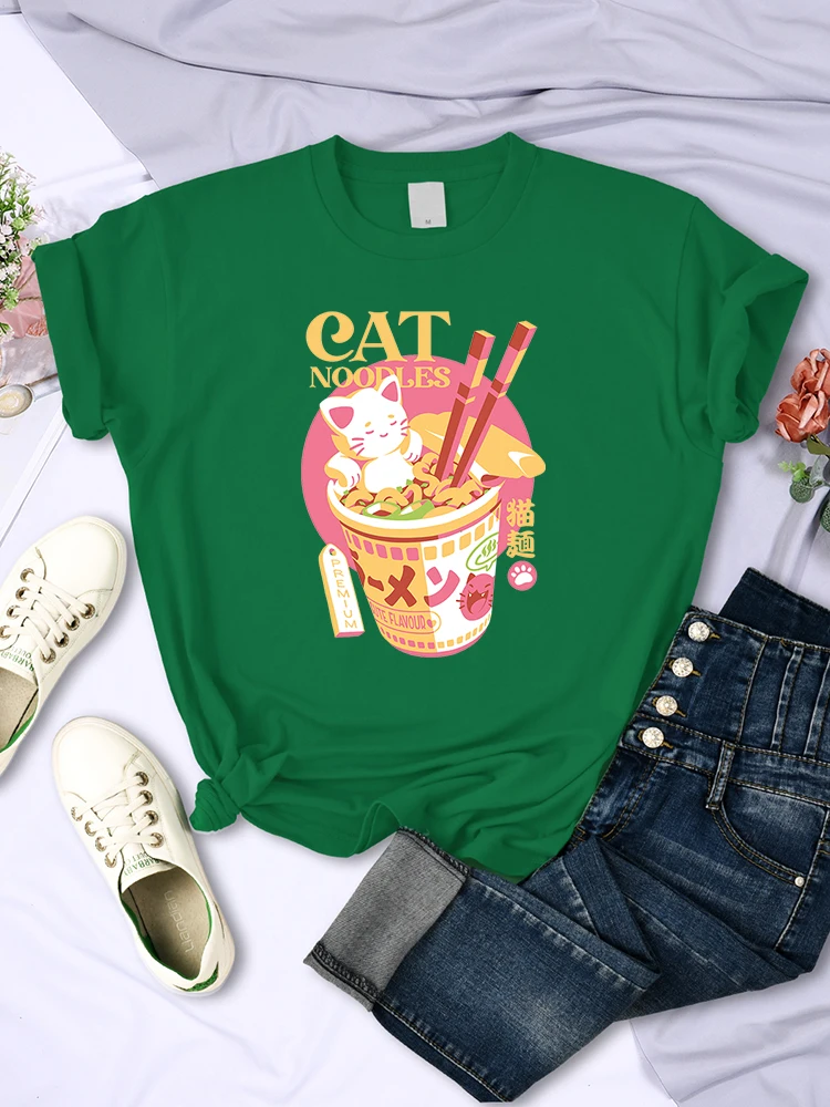 Женская футболка в стиле Харадзюку с принтом кошки | одежда