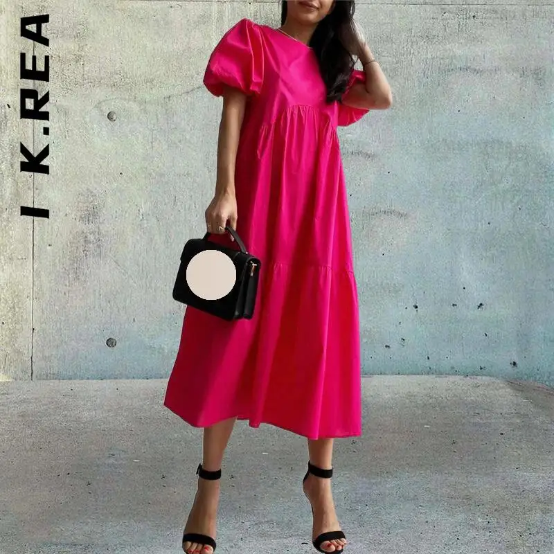 I K.Rea New Dress Women Chic Women's Dress Short Sleeve Midi Dress Puff Sleeve Long Dress Stylish Slim Clothing Female Vestidos
I K.Rea New Dress Women Chic Women's Dress Short Sleeve Midi Dress Puff Sleeve Long Dress Stylish Slim Clothing Female Vestidos