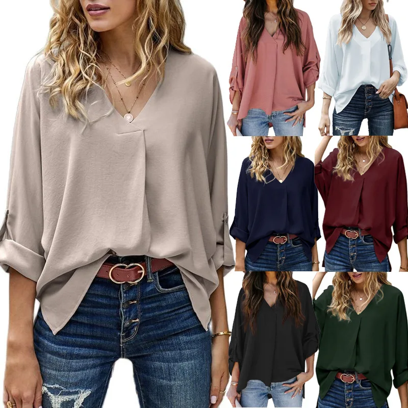 Loose Blouse for Women Summer 2022 Fashion V-neck White Blouse Ladies Casual White Chiffon Blouse Top
Loose Blouse for Women Summer 2022 Fashion V-neck White Blouse Ladies Casual White Chiffon Blouse Top
