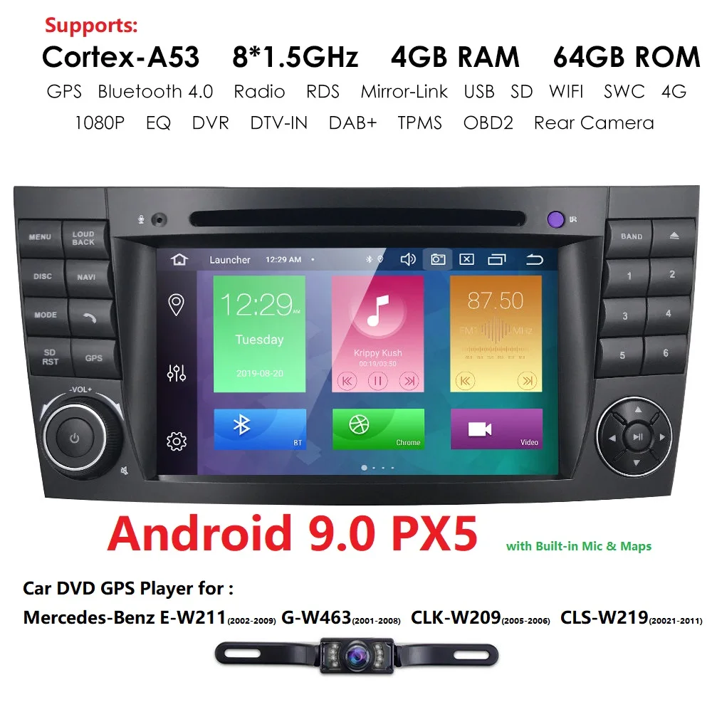 7 "Android PX5 автомобильный монитор DVD GPS навигация стерео радио для Mercedes Benz G/E Class W211 W463 W209 W219 SWC Bluetooth WIFI/4G
7 "Android PX5 автомобильный монитор DVD GPS навигация стерео радио для Mercedes Benz G/E Class W211 W463 W209 W219 SWC Bluetooth WIFI/4G