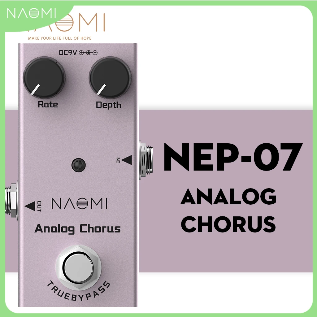 NAOMI Guitar Effect Pedal True Bypass Single Mini Phaser DC 9V NEP-07 Analog Chorus Pedal Rate/Depth Knob Effect Pedal
NAOMI Guitar Effect Pedal True Bypass Single Mini Phaser DC 9V NEP-07 Analog Chorus Pedal Rate/Depth Knob Effect Pedal