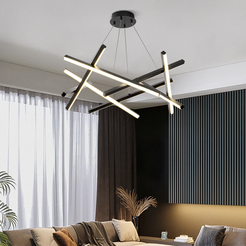 

Modern LED chandelier creative minimalist modeling line lamp (110V-240V) luxury post-modern hanging lamp interior decoration