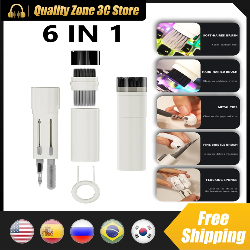 Многофункциональная щетка для чистки клавиатуры, портативные Съемные Инструменты для чистки гарнитуры, телефона, аксессуары для Airpods Pro 2
Многофункциональная щетка для чистки клавиатуры, портативные Съемные Инструменты для чистки гарнитуры, телефона, аксессуары для Airpods Pro 2