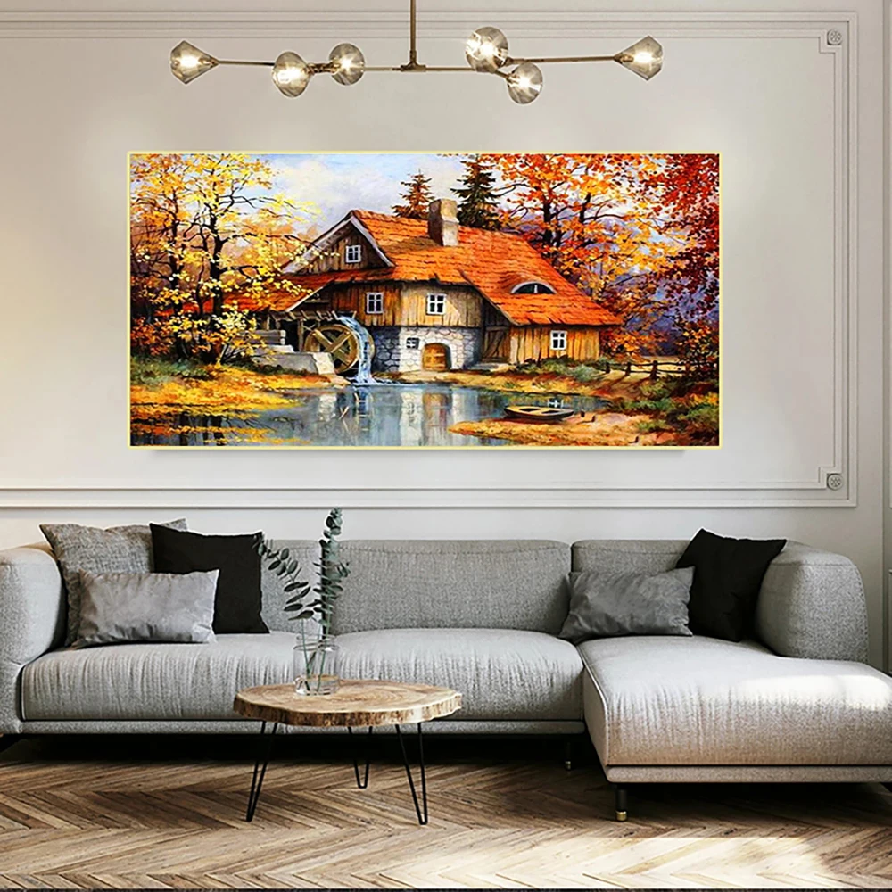 5D Diy Diamond Painting Kit Autumn Forest House Landscape Full Diamond Embroidery Cross Stitch Living Room Wall Art Home Decor
5D Diy Diamond Painting Kit Autumn Forest House Landscape Full Diamond Embroidery Cross Stitch Living Room Wall Art Home Decor