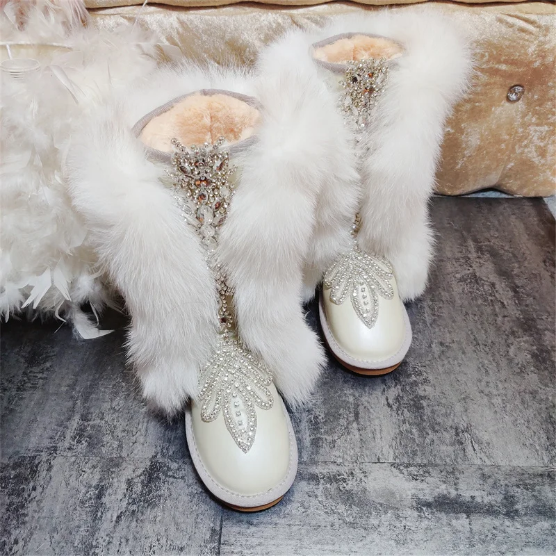 Hand-made custom tall snow boots rhinestones hand-made thick real cowhide warm cotton boots tall 35-40
Hand-made custom tall snow boots rhinestones hand-made thick real cowhide warm cotton boots tall 35-40