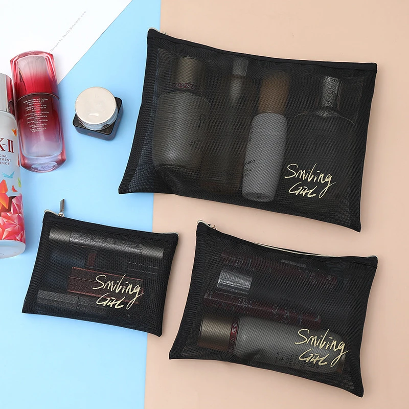 Portable Black Mesh Makeup Bag Women Travel Wash Lipstick Toiletry Sanitary Napkin Cosmetic Organizer Beauty Storage Package
Portable Black Mesh Makeup Bag Women Travel Wash Lipstick Toiletry Sanitary Napkin Cosmetic Organizer Beauty Storage Package