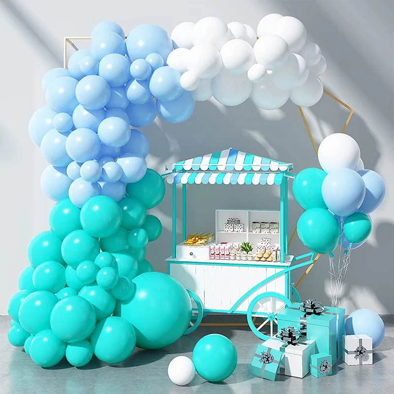 White blue and green balloon chain birthday party wedding arrangement background wall blue balloon garland latex balloon arch
White blue and green balloon chain birthday party wedding arrangement background wall blue balloon garland latex balloon arch