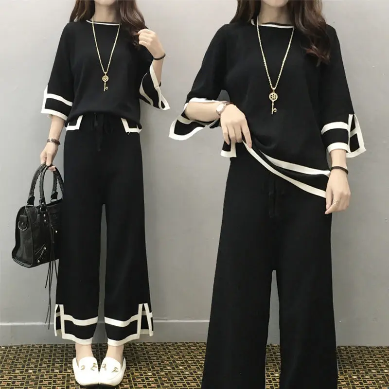 2023 Autumn/Winter Women's Knitted Set New Pullover Fashion Set Knitted Split Wide Leg Pants Two Piece Set
2023 Autumn/Winter Women's Knitted Set New Pullover Fashion Set Knitted Split Wide Leg Pants Two Piece Set