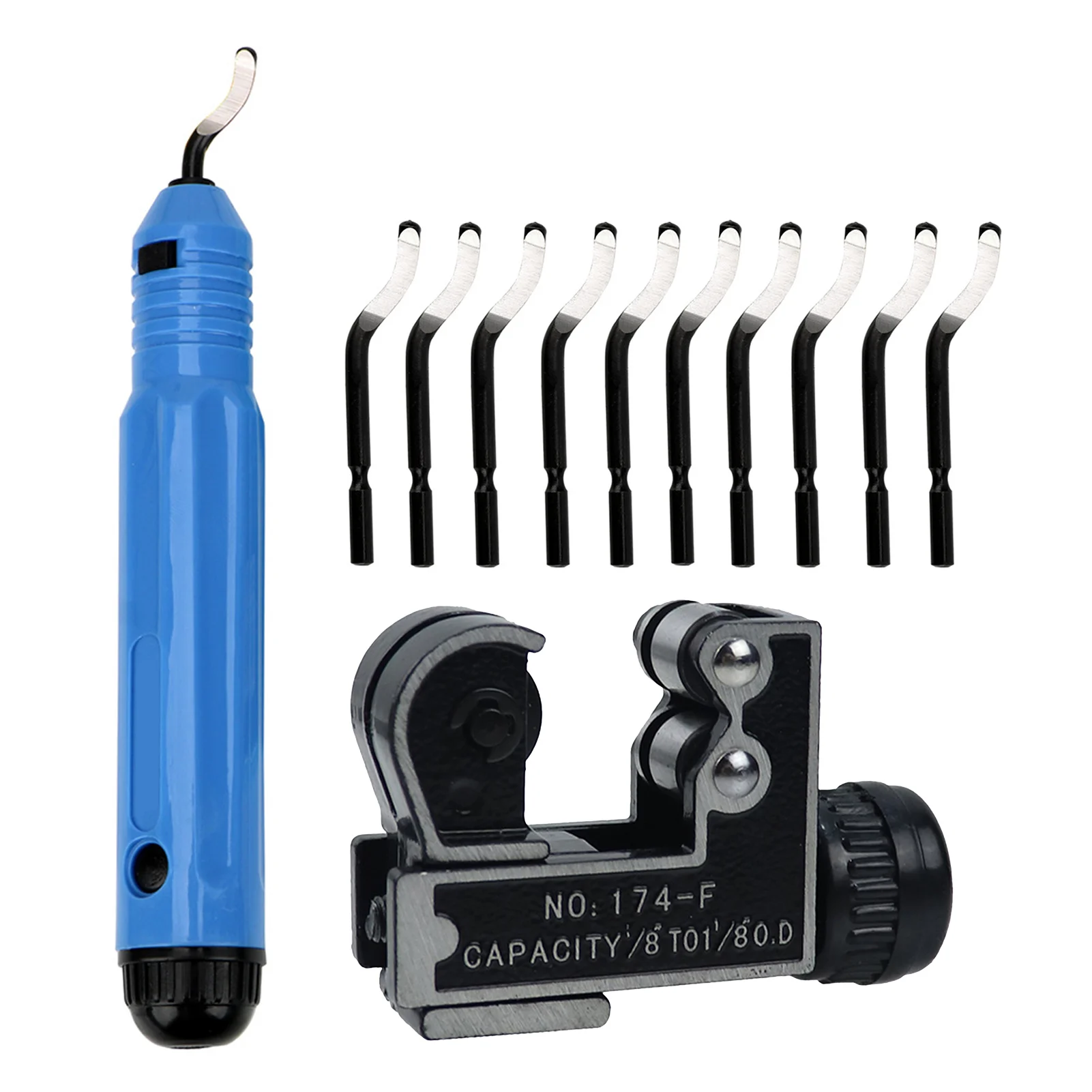 12pcs Replacement Professional Deburring Tool Set Manual DIY Fast Precise Trimming With Blade For Plumbing Rotary Tube Cutter
12pcs Replacement Professional Deburring Tool Set Manual DIY Fast Precise Trimming With Blade For Plumbing Rotary Tube Cutter