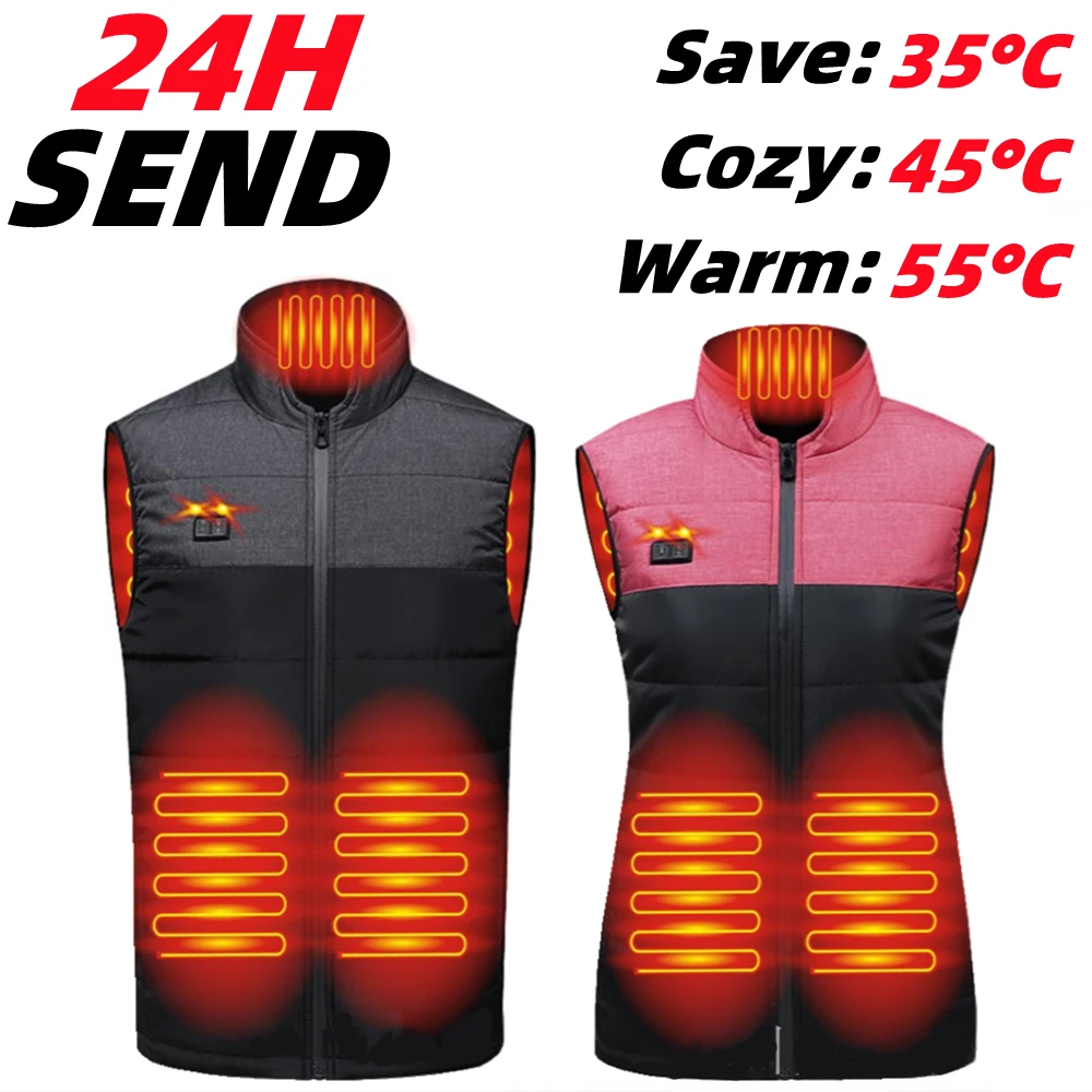Winter Men's Vest USB Infrared Heating Vest 4/9/11 Areas Women's Jacket Men Electric Heated Waistcoat For Sports Hiking Hunting
Winter Men's Vest USB Infrared Heating Vest 4/9/11 Areas Women's Jacket Men Electric Heated Waistcoat For Sports Hiking Hunting