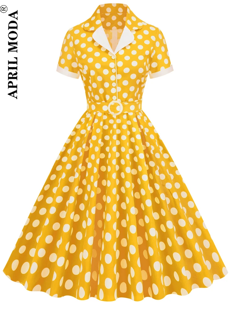 

1950s Vintage Pleated Dress Short Sleeve Cotton Hepburn Holiday Casual Runway Sundress Bridesmaid Party Rockabilly Tunic Dresses