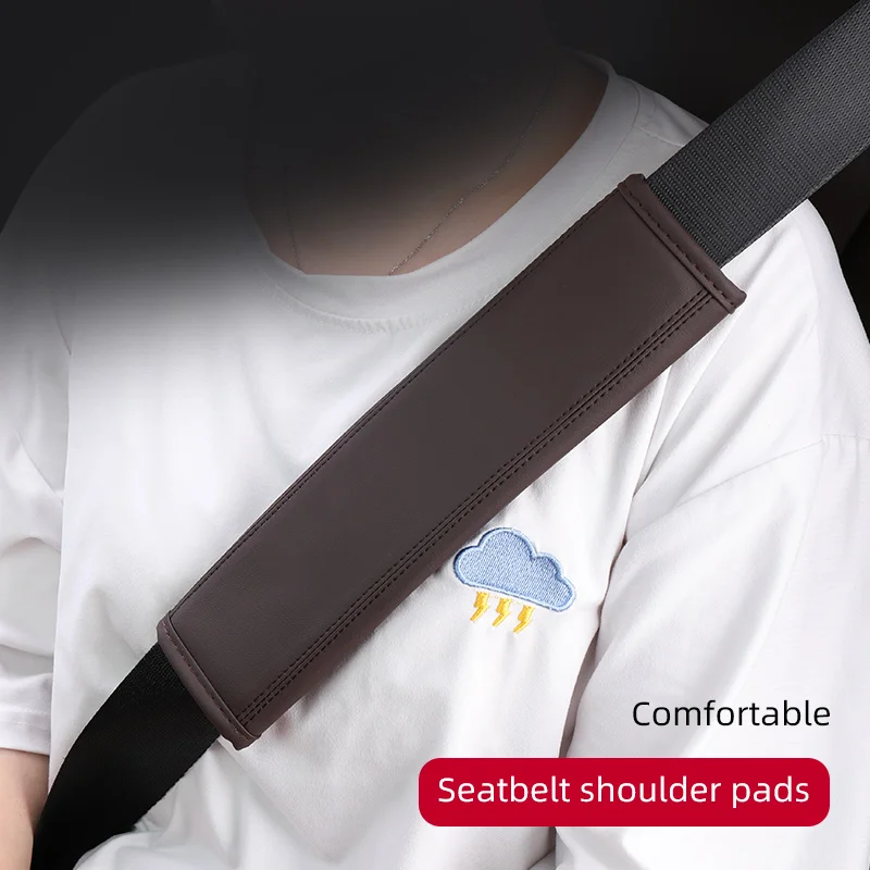 

Car Seat Belt Shoulder Neck Protect Pad Leather Seat Belt Cover For Toyota Crown Yaris Corolla Prius Auris CHR Land Cruiser RAV4