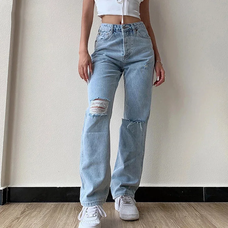 2023 New Fashion Casual Women's Jeans Casual Wide Leg Wash Water Hole Middle Waist Commuter Jeans Women Baggy Jeans Women
2023 New Fashion Casual Women's Jeans Casual Wide Leg Wash Water Hole Middle Waist Commuter Jeans Women Baggy Jeans Women