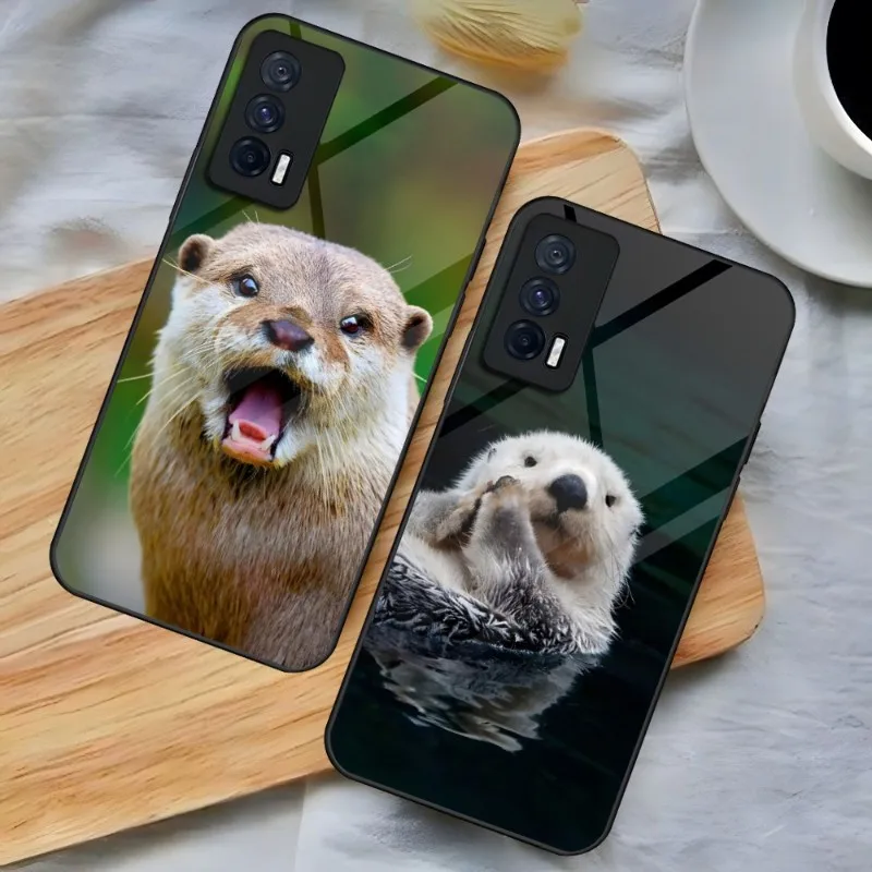 

Animal Otter Phone Case For Vivo S12 S10 S9 IQOO Z3 U5 NEO5 Y30 7 9 8 X73 Y76 Y70 Y55 Y31 X70 X60 Pro Toughened Glass