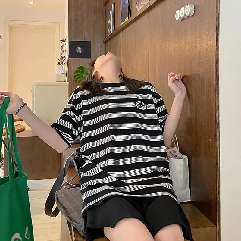 Summer 2022 New Japanese Retro Loose Embroidery Mushroom Striped Short-sleeved T-shirt Women
Summer 2022 New Japanese Retro Loose Embroidery Mushroom Striped Short-sleeved T-shirt Women