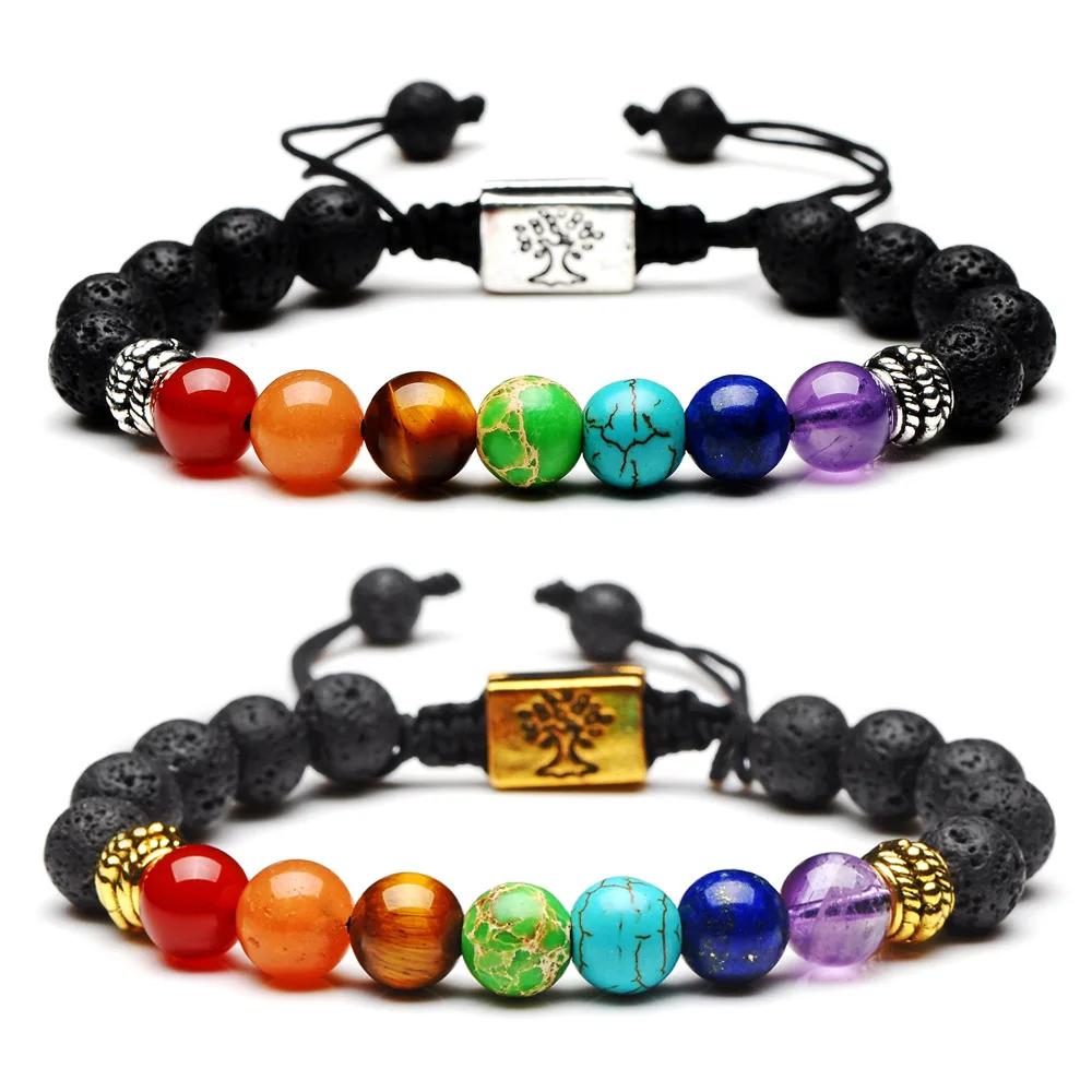 8mm Chakra Power Stone Bracelet & Bangle Volcanic Stone Tree Of Life Beaded Wristband Handmade Yoga Balance Bracelet Gift
8mm Chakra Power Stone Bracelet & Bangle Volcanic Stone Tree Of Life Beaded Wristband Handmade Yoga Balance Bracelet Gift