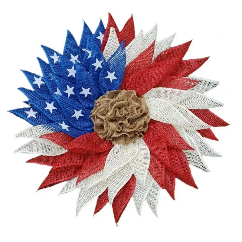 

Венок на День независимости для входной двери, патриотическая звезда, мемориальный день, американский флаг, гирлянда стандарта Америки, гир...