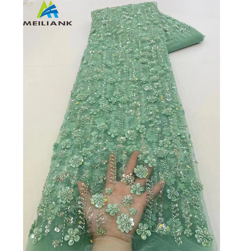 5 Yards Luxury 3D Lace Fabric Dubai Hand Beaded Tulle Lace Fabric Embroidered Applique African Fabric For Sewing Material 3152
5 Yards Luxury 3D Lace Fabric Dubai Hand Beaded Tulle Lace Fabric Embroidered Applique African Fabric For Sewing Material 3152