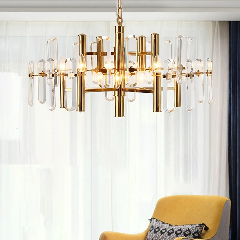 Room Decoration Postmodern Crystal Pendant Lights Lampara Colgante Techo Haning Golden LED Lamps For Living Room Lustres 
Room Decoration Postmodern Crystal Pendant Lights Lampara Colgante Techo Haning Golden LED Lamps For Living Room Lustres