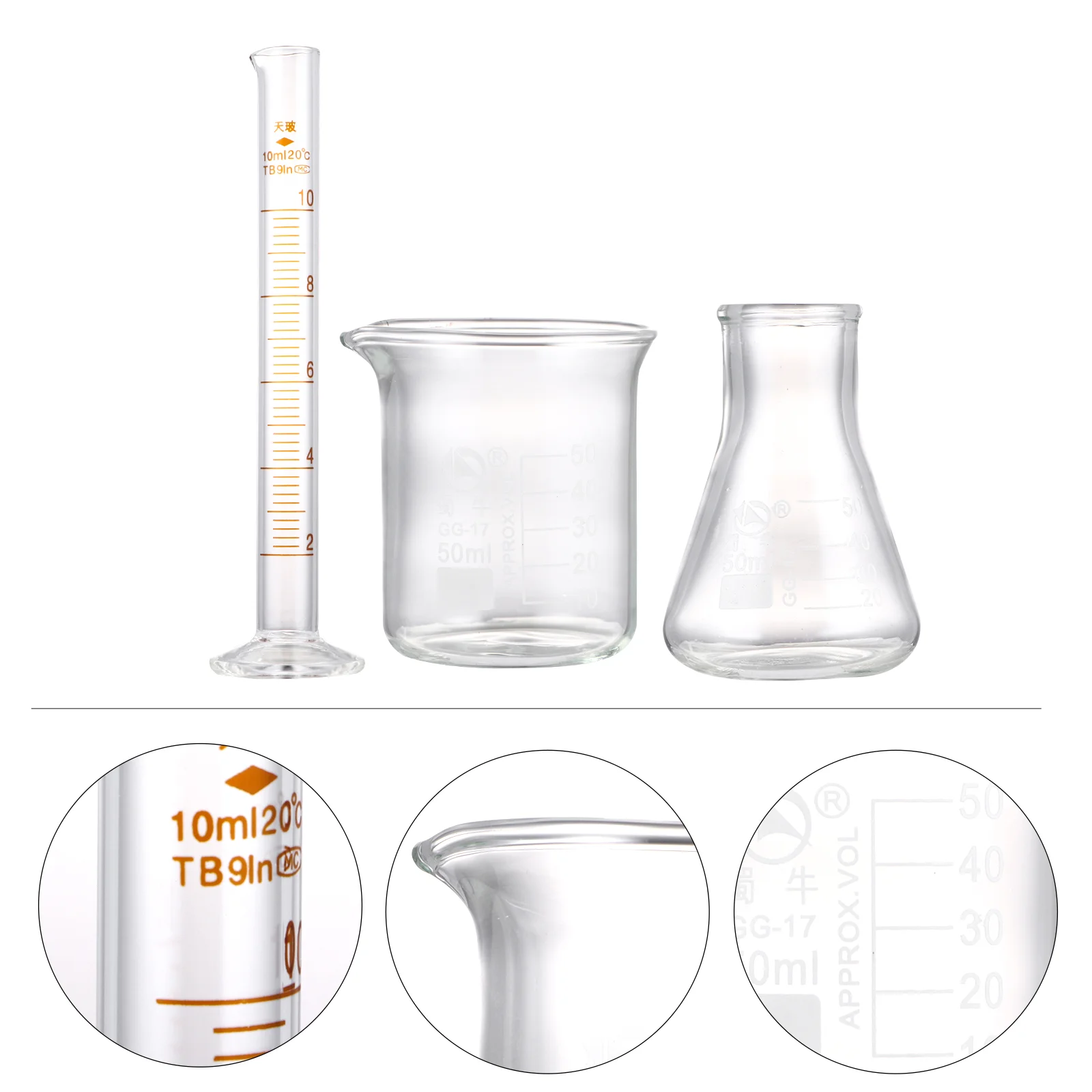 3 Pcs Beaker Measuring Cylinder Flask Liquid Cup Big Mouth Conical Bottle Glass Graduated
3 Pcs Beaker Measuring Cylinder Flask Liquid Cup Big Mouth Conical Bottle Glass Graduated
