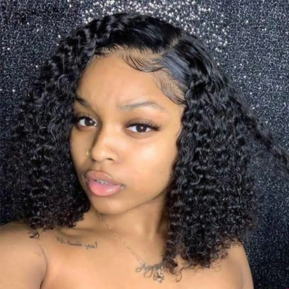 Short Kinky Curly Human Hair Wigs Preplucked Brazilian Remy Bob 13X6 Lace Frontal Wig Deep Side Part For Black Women
Short Kinky Curly Human Hair Wigs Preplucked Brazilian Remy Bob 13X6 Lace Frontal Wig Deep Side Part For Black Women
