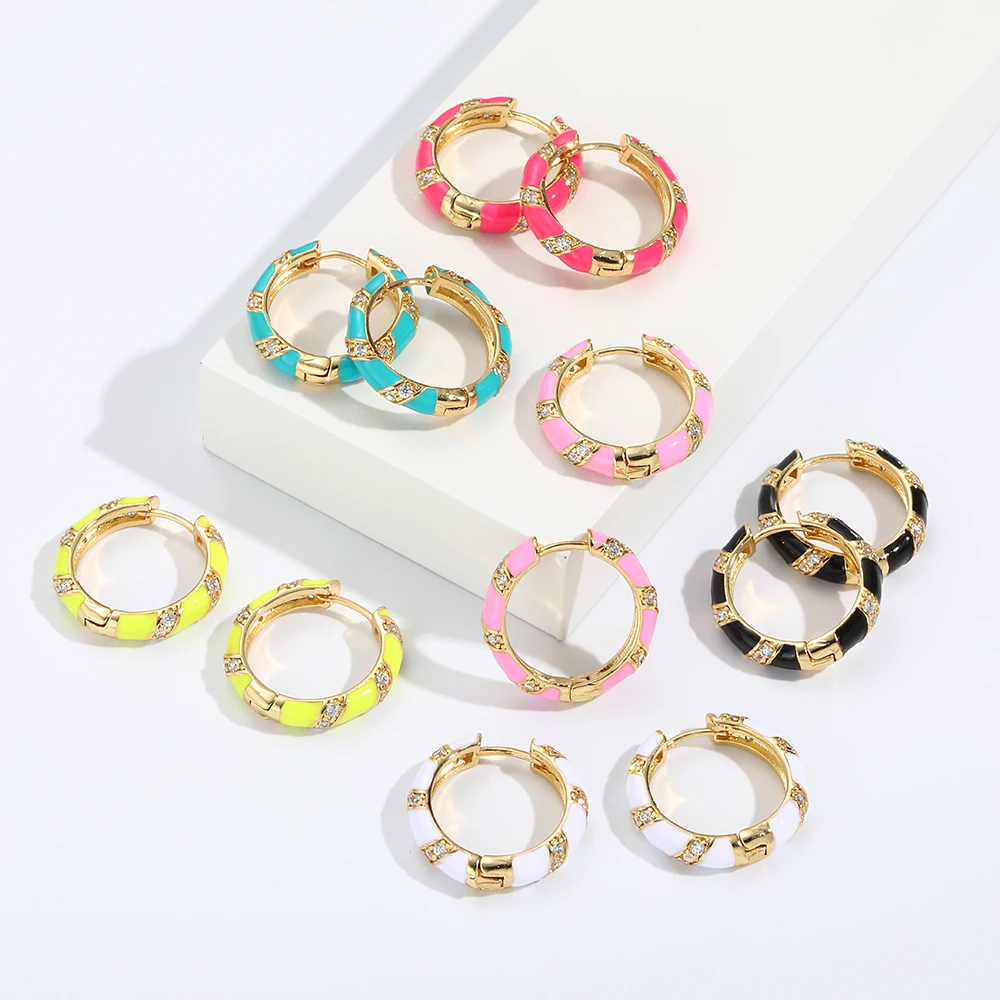 Colorful Enamel Hoop Earrings for Women Pierced Earrings Gold Color Copper Zircon Dangle Earrings Statement Boho Bohemian
Colorful Enamel Hoop Earrings for Women Pierced Earrings Gold Color Copper Zircon Dangle Earrings Statement Boho Bohemian