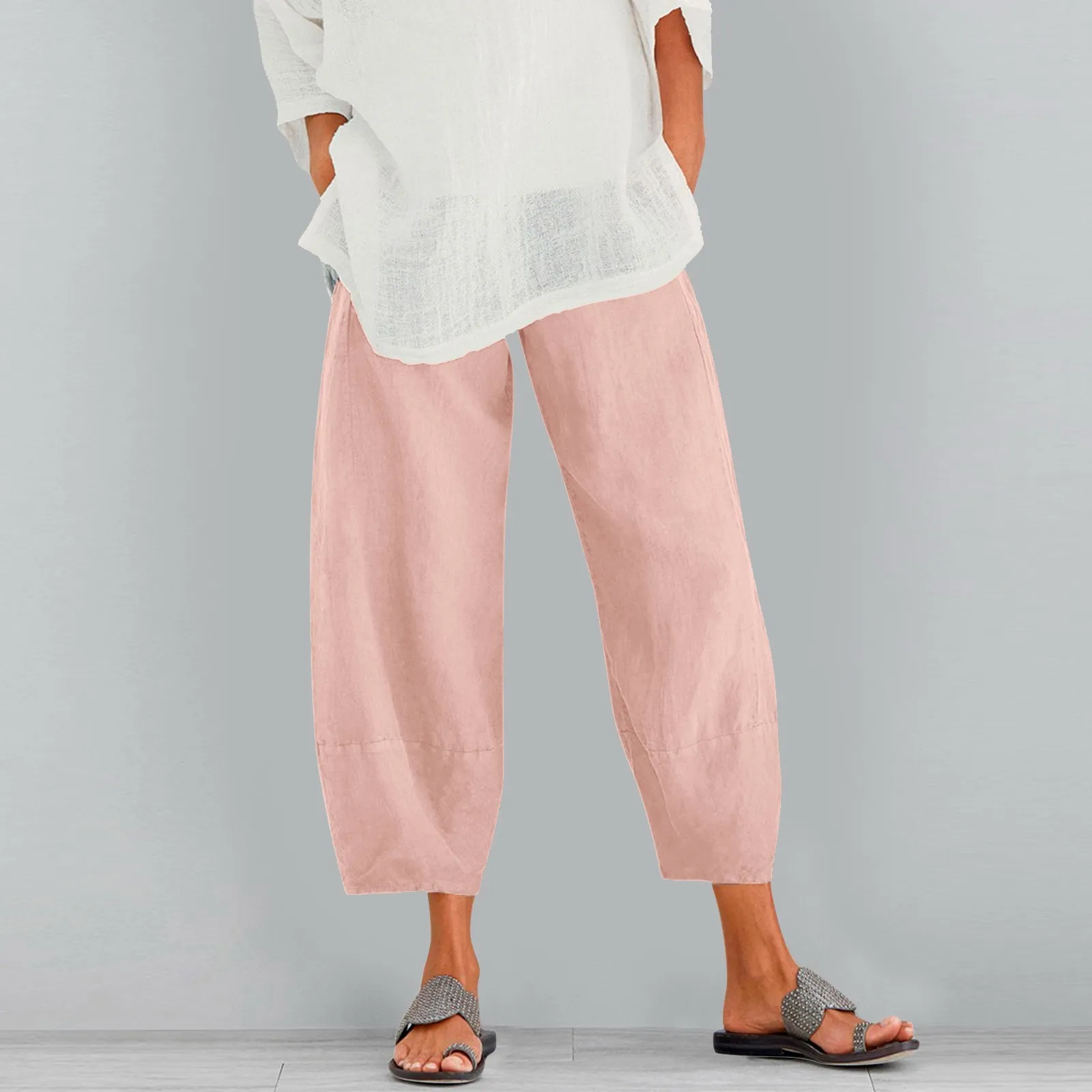 Женские винтажные повседневные мешковатые брюки, однотонные льняные эластичные широкие брюки, прямые брюки Y2k, женская одежда, брюки
Женские винтажные повседневные мешковатые брюки, однотонные льняные эластичные широкие брюки, прямые брюки Y2k, женская одежда, брюки