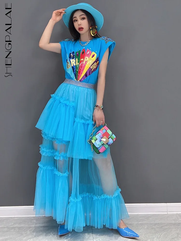 SHENGPALAE 2 Piece Set Women Fashion Loose Casual T-shirt And Waist Asymmetric Mesh Skirt Ladies Clothes 2023 Spring New 5R1792
SHENGPALAE 2 Piece Set Women Fashion Loose Casual T-shirt And Waist Asymmetric Mesh Skirt Ladies Clothes 2023 Spring New 5R1792