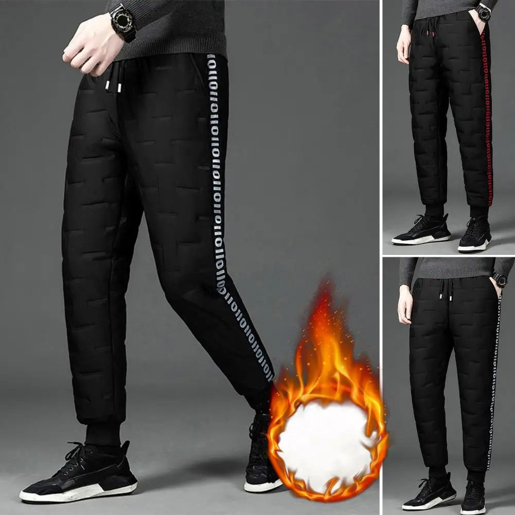 Men Winter Pants Elastic Waist Padded Men Trousers Solid Color Ankle-banded Sweatpants Letter Patchwork Drawstring Thicken Pants
Men Winter Pants Elastic Waist Padded Men Trousers Solid Color Ankle-banded Sweatpants Letter Patchwork Drawstring Thicken Pants