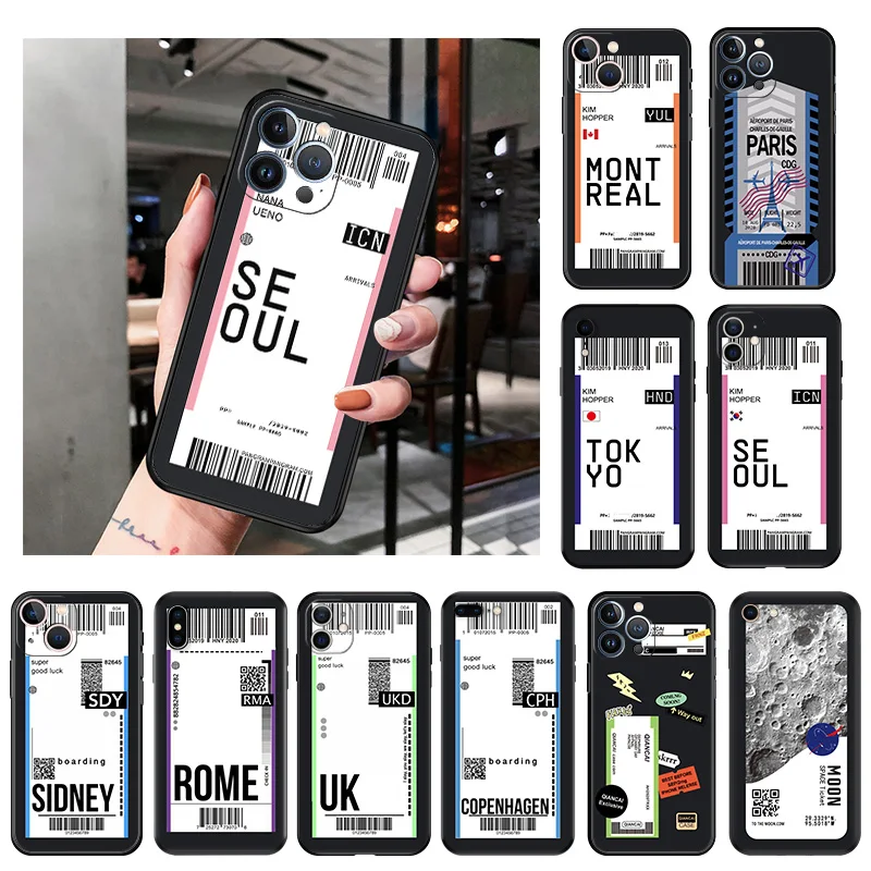 Silicone Black Phone Cases Cover for iPhone 11 14 Pro Max 12 13 Mini XR SE 7 8 6 6s Plus XS X 11Pro ROME UK Travel Ticket Label
Silicone Black Phone Cases Cover for iPhone 11 14 Pro Max 12 13 Mini XR SE 7 8 6 6s Plus XS X 11Pro ROME UK Travel Ticket Label