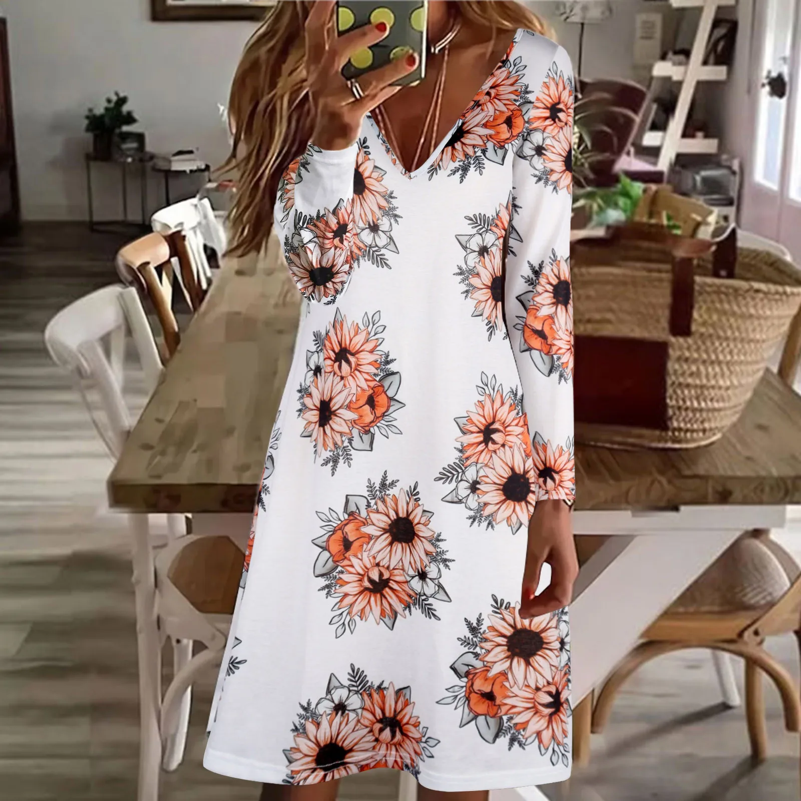 Womens Fashion V Neck Long Sleeve Dress Casual Slim Long Sleeve Dress Dresses And Skirts for Women
Womens Fashion V Neck Long Sleeve Dress Casual Slim Long Sleeve Dress Dresses And Skirts for Women