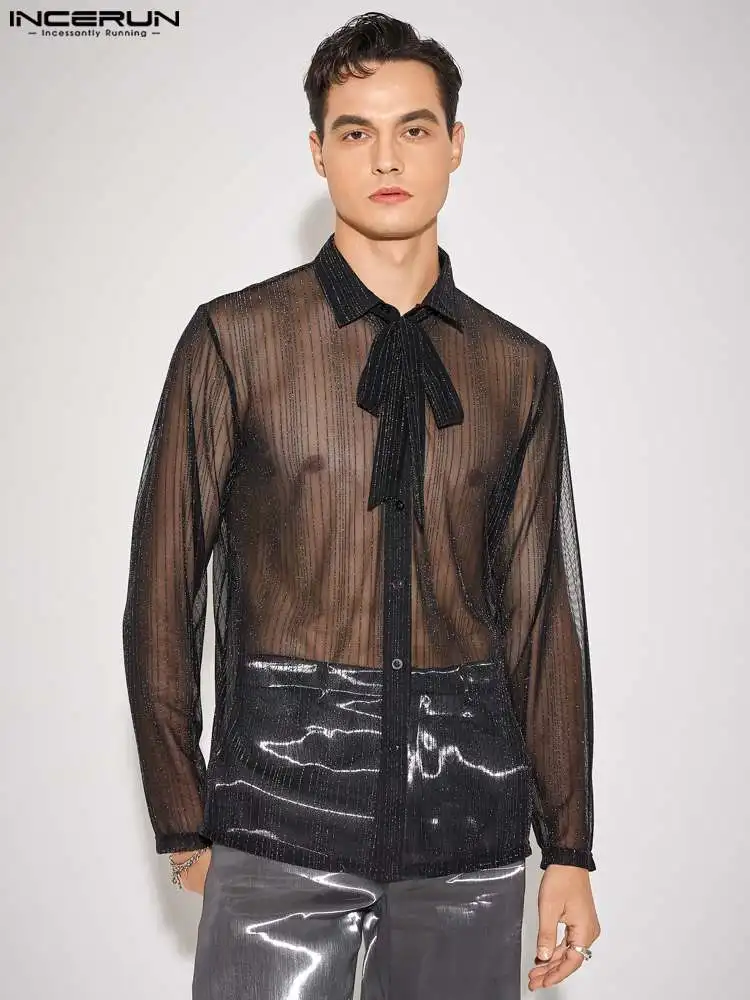 Fashion Casual Style Men's Vertical Strip Hollow Blouse INCERUN Party Hot Sale Male Striped Drawstring Long-sleeved Shirts S-5XL
Fashion Casual Style Men's Vertical Strip Hollow Blouse INCERUN Party Hot Sale Male Striped Drawstring Long-sleeved Shirts S-5XL
