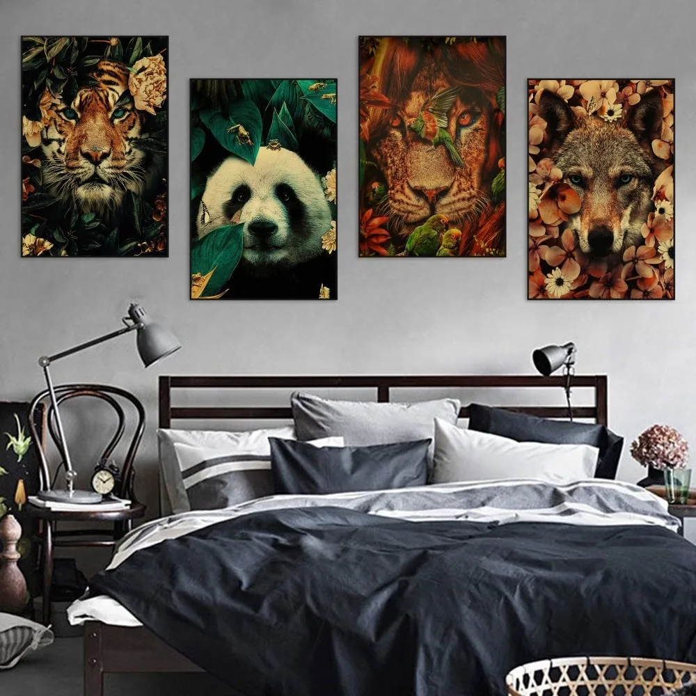 Floral Animal Poster Self-adhesive Art Poster Retro Kraft Paper Sticker DIY Room Bar Cafe Vintage Decorative Painting
Floral Animal Poster Self-adhesive Art Poster Retro Kraft Paper Sticker DIY Room Bar Cafe Vintage Decorative Painting