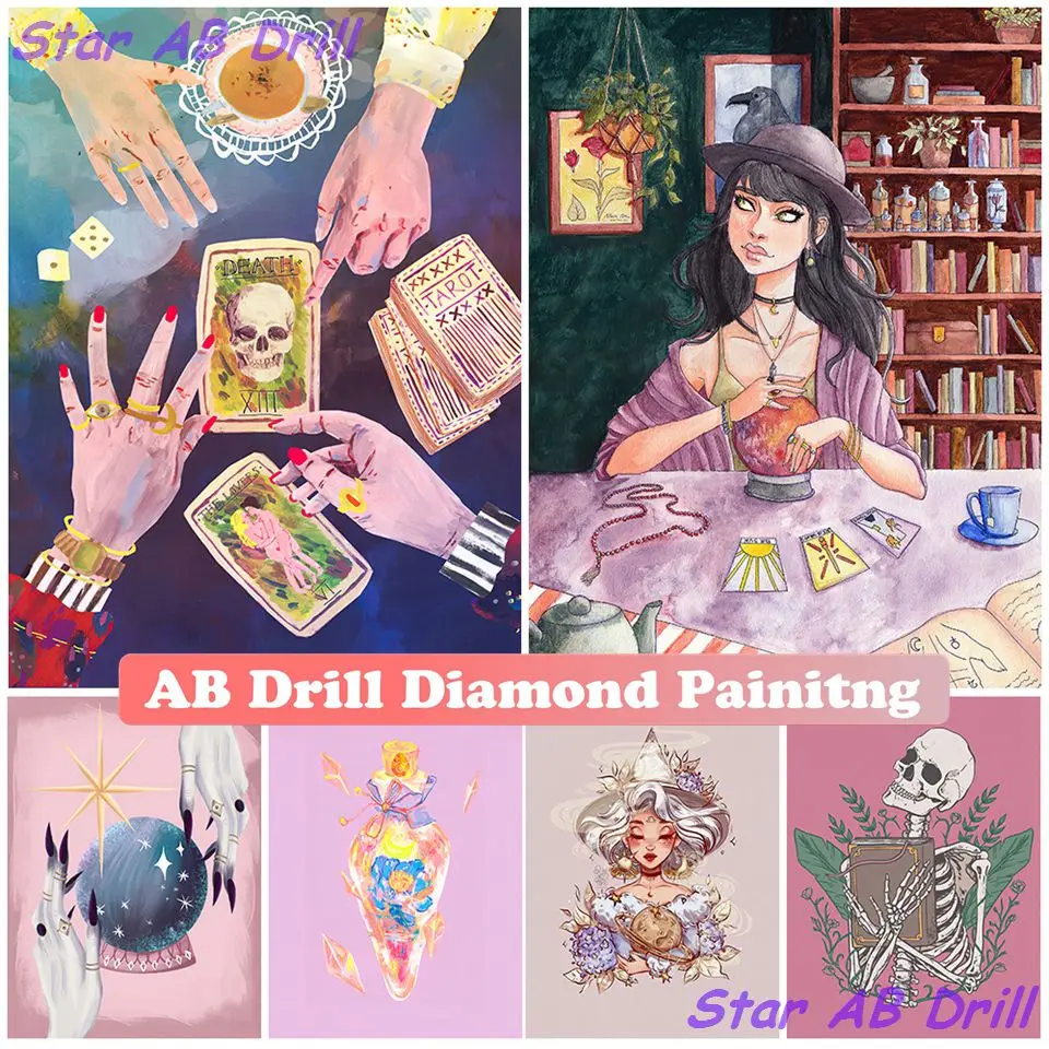 Crystal Ball And Witchcraft Tarot Card Divination Diamond Painting 5D Cross Stitch Kit MoonBlossom Potion Witch AB Drill Decor
Crystal Ball And Witchcraft Tarot Card Divination Diamond Painting 5D Cross Stitch Kit MoonBlossom Potion Witch AB Drill Decor