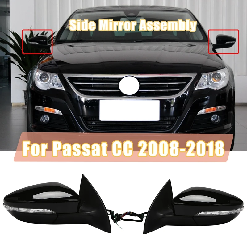 Side Rear View Mirror Assembly Power Heated Folding Memory Turn Signal 13 Wires For Passat CC 2008-2018 LH Black
Side Rear View Mirror Assembly Power Heated Folding Memory Turn Signal 13 Wires For Passat CC 2008-2018 LH Black