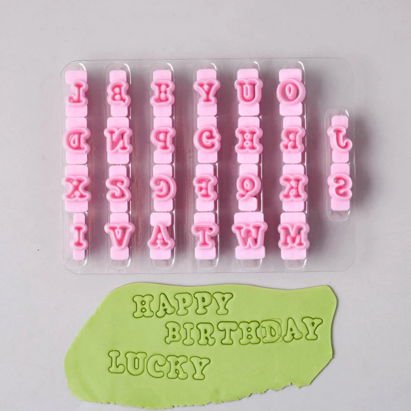 26pcs/set Alphabet Cake Molds Alphabet Fondant Molds Letter Cookies Cutter Words Press Stamp Embossing Mold Cake Decoration Tool
26pcs/set Alphabet Cake Molds Alphabet Fondant Molds Letter Cookies Cutter Words Press Stamp Embossing Mold Cake Decoration Tool