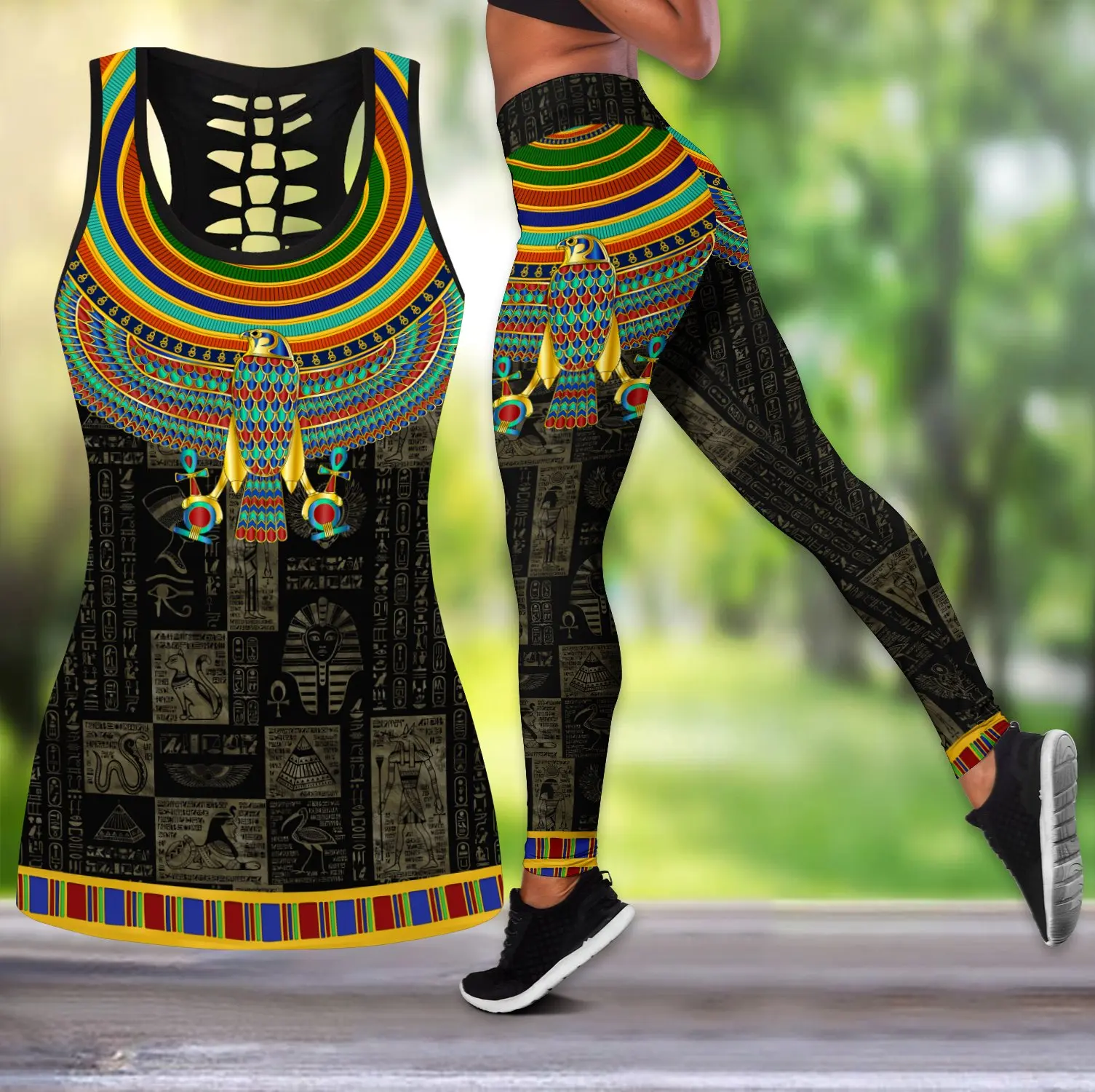 Egypt Eagle God Tattoos 3D All Over Printed Women Hollow Tank Top & Leggings Set Sexy Elastic Female Skinny Leggings DDT45
Egypt Eagle God Tattoos 3D All Over Printed Women Hollow Tank Top & Leggings Set Sexy Elastic Female Skinny Leggings DDT45