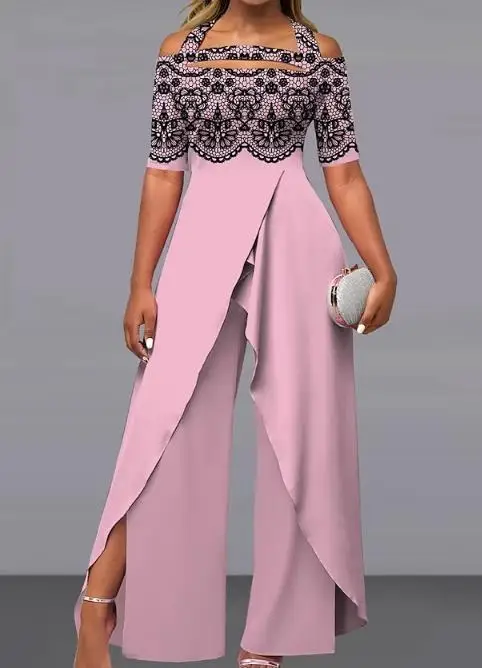 Dresses for Jumpsuit Spring Summer 2023 New Geometry Print Asymmetrical Strapless Short Sleeves Neck Slit Wide Leg Jumpsuit
Dresses for Jumpsuit Spring Summer 2023 New Geometry Print Asymmetrical Strapless Short Sleeves Neck Slit Wide Leg Jumpsuit