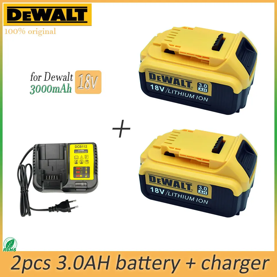 

100% Brand new Dewalt electric tool battery with 18v/20v 3Ah/4Ah/5Ah/6Ah li-ion battery replaceable DCB205 DCB201 DCB203+Charger