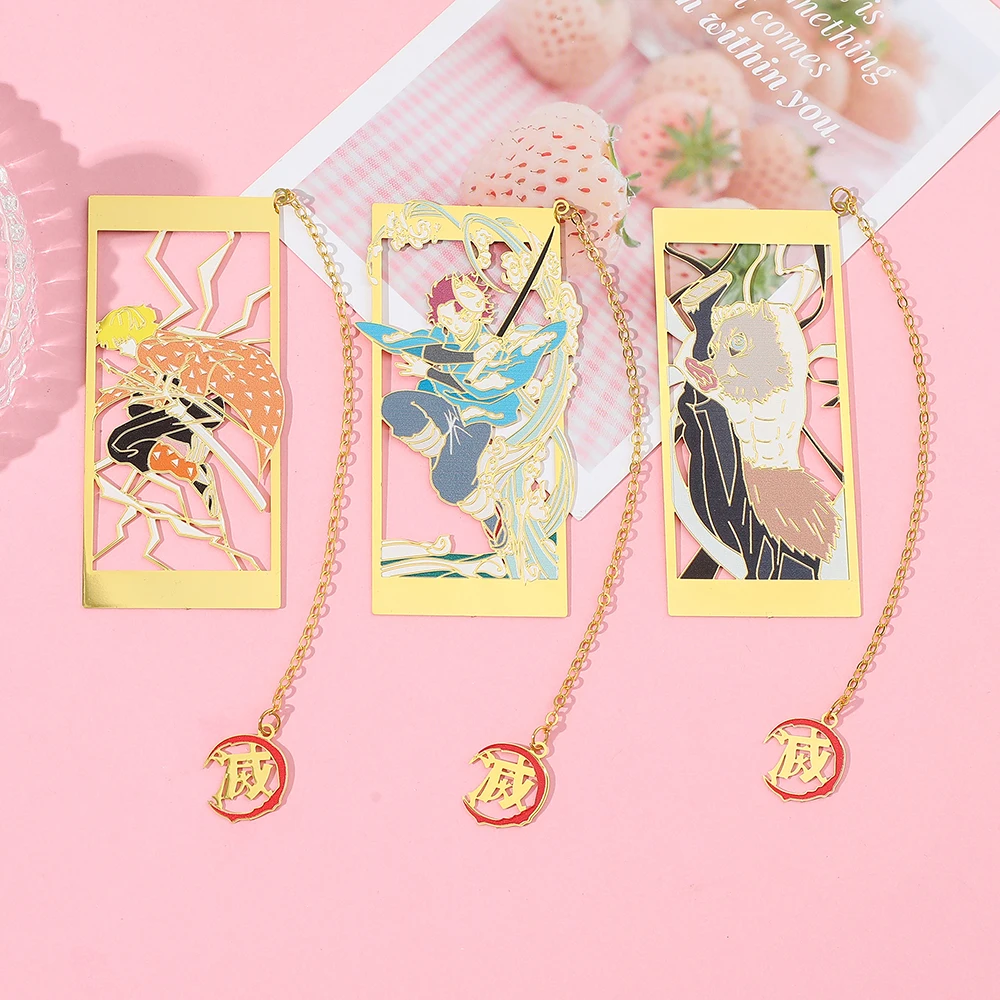 Cartoon Anime Demon Slayer Hollow Tassel Metal Bookmark Hashibira Inosuke Agatsuma Zenitsu Kamado Tanjirou Classical Bookmarks 
Cartoon Anime Demon Slayer Hollow Tassel Metal Bookmark Hashibira Inosuke Agatsuma Zenitsu Kamado Tanjirou Classical Bookmarks